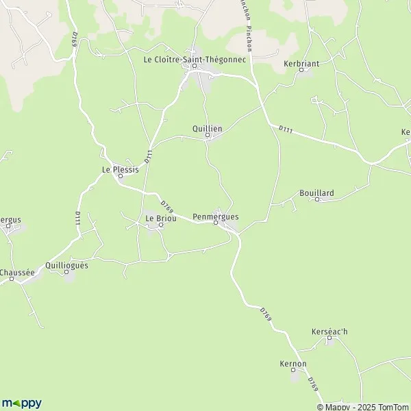 Plan Le CloîtreSaintThégonnec carte de Le CloîtreSaintThégonnec